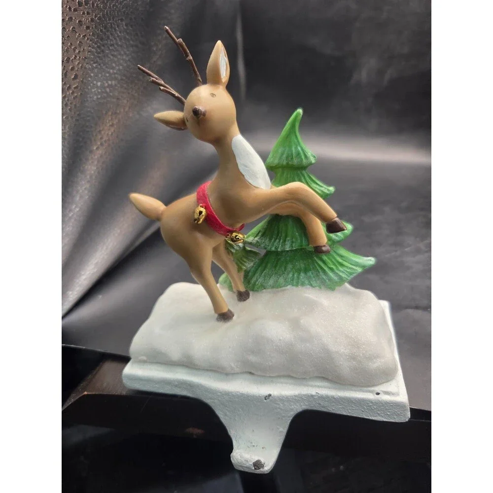 Reindeer Donner Cast Iron and Resin Christmas Stocking Holder